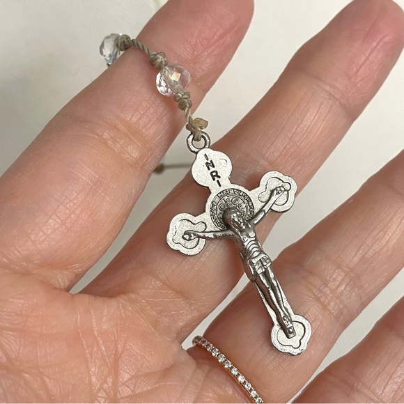 Rosary Necklace w/ Crystal Beads - Picture 3 of 6